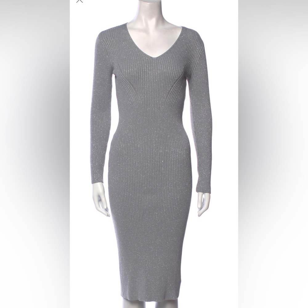 Michael Kors sweater dress in grey silver knit